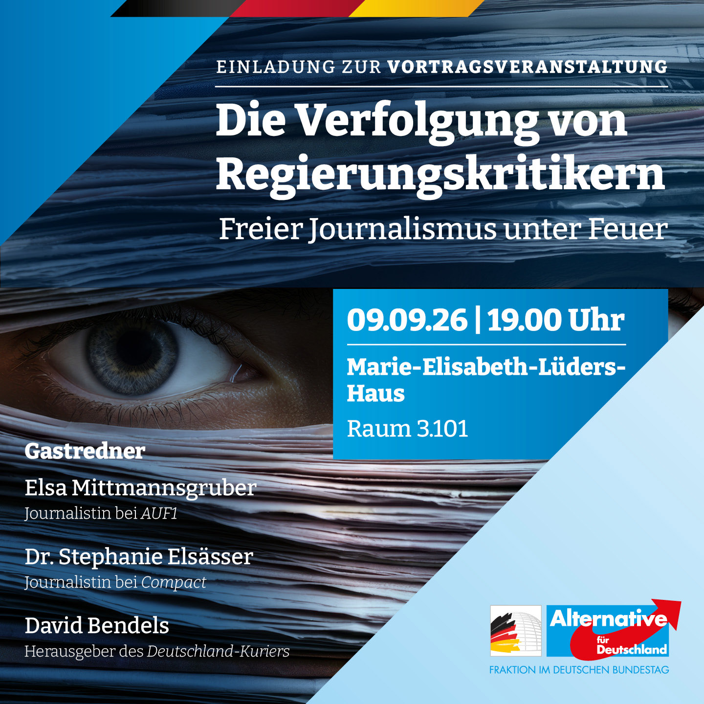 AfD-Veranstaltung: Justizielle Verfolgung von Regierungskritikern in der BRD
